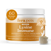 Fera Pets Lysine Powder bottle promotes immune support for cats.