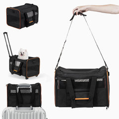 Ferrafay pet carrier top opening for easy entry during travel.