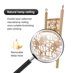 FEXICHUJI hermit crab ladder-bridge shows sturdy wood and hemp rope for climbing