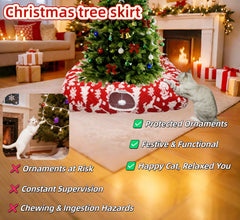 Feyxfnne Christmas cat tunnel bed folded-compact demonstrates easy storage after holidays.