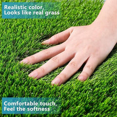 FezepYmaz artificial grass with drainage holes facilitates fast cleanups and water drain.