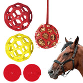 FFOTD goat feeder hanging toy red angle view supports interactive play and natural foraging