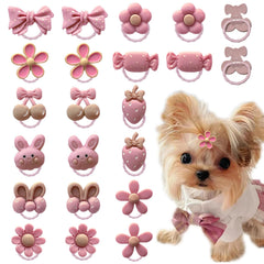 FGISAR small-dog-bows classic and flower designs for daily wear.