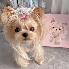 FGISAR soft-elastic-band puppy bows protect fur and stay put.