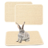 FHTONGE 2-pcs sisal rabbit scratching mats pack shot showing natural chew surface