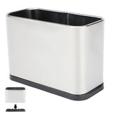 FHTONGE stainless steel cat scoop holder front view with secure storage