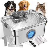 Ficuswin dog water fountain with 12L capacity supports multiple pets.