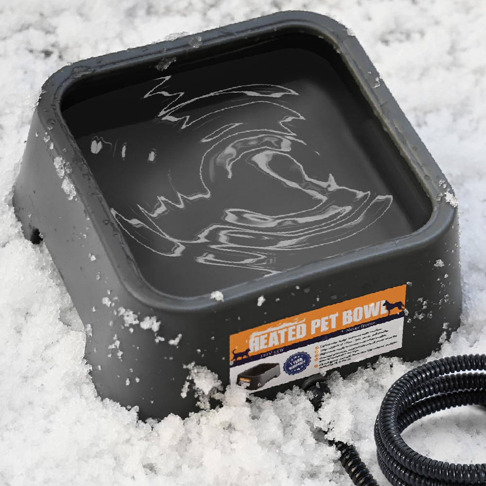 Ficuswin heated water bowl for outdoor use keeps pets hydrated in cold weather.