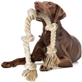 Fida dog rope toy 3ft 5knots closeup shows durable cotton fibers for daily chewing