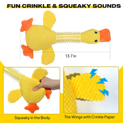 Fida squeaky duck dog toy wings delivers audible fun to curb boredom during supervised play.