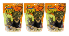 Fido Doozie Bones peanut-flavored package shows dental treats that help curb plaque.