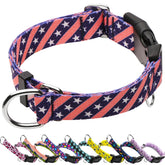 Fidohug American Flag Martingale Collar navy small buckle close-up for secure daily wear.