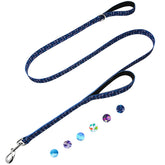 Fidohug double-handle leash in deep blue shark for secure, controlled walking.