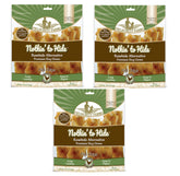 Fieldcrest Farms Nothin to Hide Flip Chips pack shot highlighting rawhide-free dog chews for all breeds.