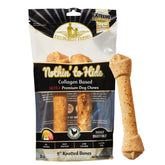 Fieldcrest Farms Nothin’ to Hide 9-inch knotted bone chew—durable rawhide alternative for strong chewers.