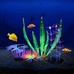 Filhome glowing fish tank decor Purple Coral enhances color and provides cozy shelter.