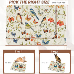 FIOUQINE absorbent mat catches spills keeping paws dry during meals