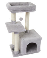 FISH&NAP cute cat tree indoors with plush fur for comfy lounging