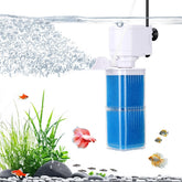 Fishkeeper 4-in-1 filter front view shows compact design for space-saving aquarium setups.