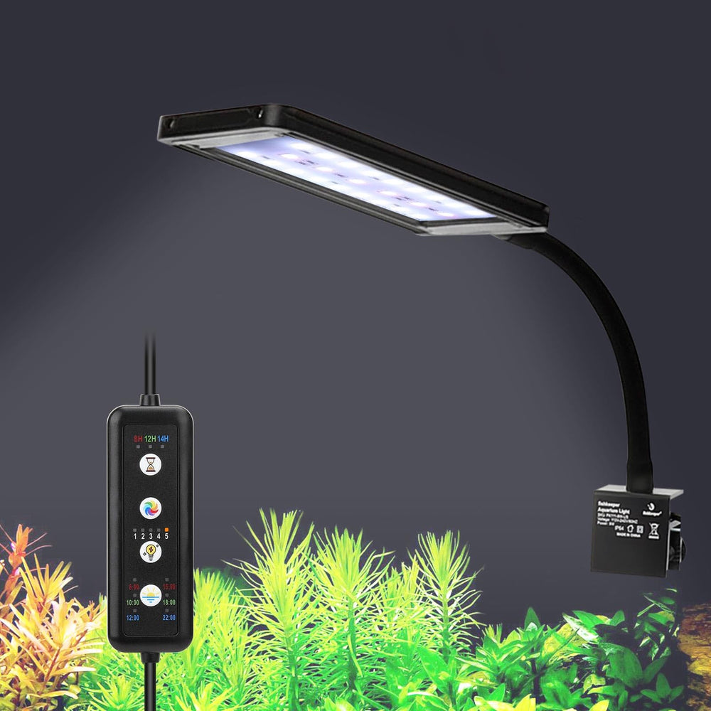 fishkeeper Clip-On LED Light sunrise glow for natural dawn effect.