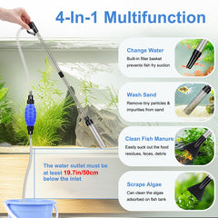 fishkeeper gravel cleaner performing water change in a small tank