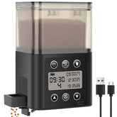 Fishkeeper smart feeder with LCD display for precise feeding schedules.