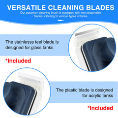 fishkeeper stainless steel blade cleans glass surfaces and algae buildup