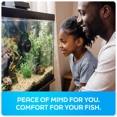 FishNosh aquarium thermometer backlit display aids quick readings in low light.