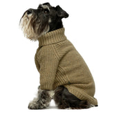 Fitwarm dog sweater sage-green back view shows warm coverage for small dogs.