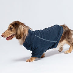 Fitwarm fleece sweater grey side angle emphasizes flexible movement and comfort.