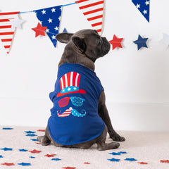 Fitwarm patriotic dog shirt back view showing overall design on small dog