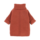 Fitwarm thermal knitted dog sweater back view offers cozy warmth for winter outings.