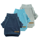 Fitwarm fleece sweater blue front view keeps small pets warm