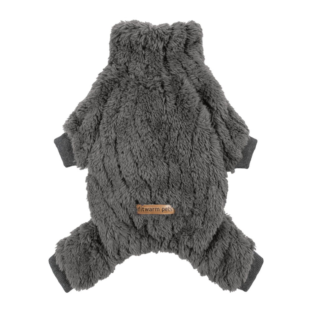 Fitwarm turtleneck fleece dog sweater front view on small dog for warmth