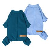Fitwarm two-pack fleece dog pajamas front view for cozy winter warmth.