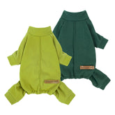 Fitwarm two-pack fleece dog pajamas on a cozy dog for warmth