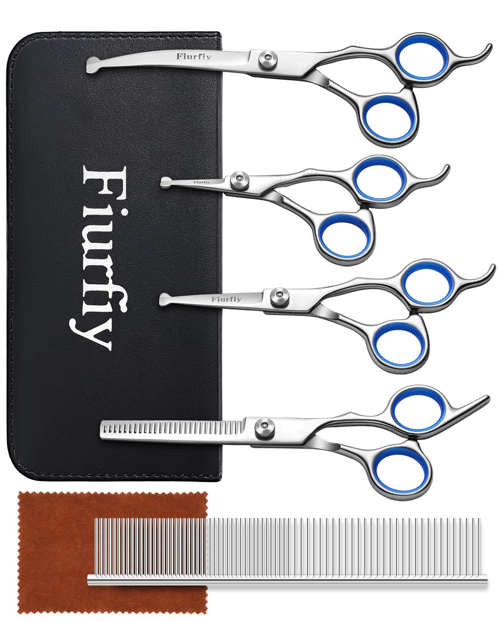 Fiurfiy 6-in-1 curved scissor for precise shaping and smooth finish.