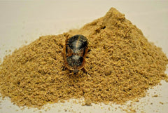 Five-Star Feeders Roach Chow granules and ingredients showcased for balanced nutrition.