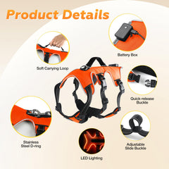 Fiveda light-up dog harness neoprene-handle image highlights comfortable, controlled training sessions.