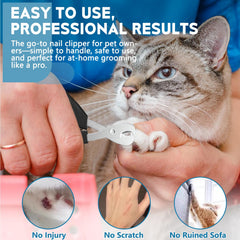 FJCTER cat nail clippers ergonomic handle closeup demonstrating secure grip.