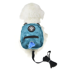 FLAdorepet dog backpack harness blue back view with breathable mesh comfort