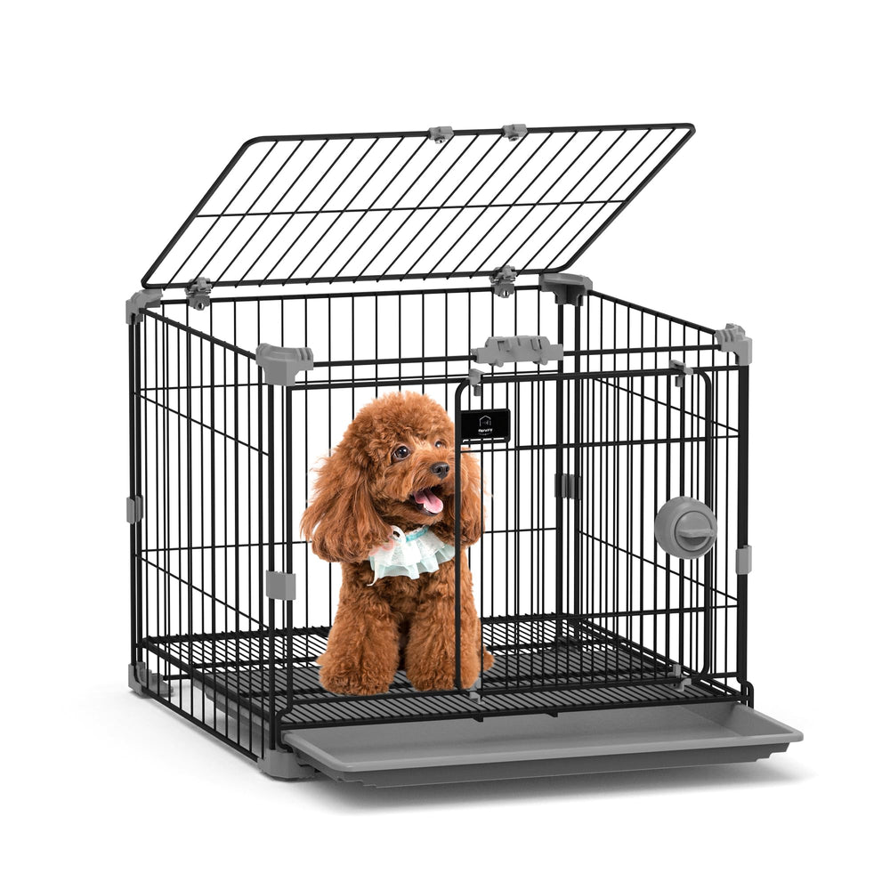 FLARUZIY 24in front-view dog crate for small dogs with easy access.