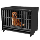 Flashine 48-inch dog crate cover front view showing snug fit.