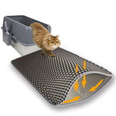 Flasidu cat litter mat double-layer top layer traps litter for cleaner floors.