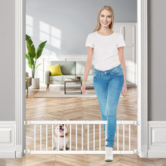 Fldofaves dog gate extension kit shows adjustable width for wide openings