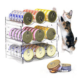 Flenpptly cat can organizer transparent view reveals flavors and storage status.
