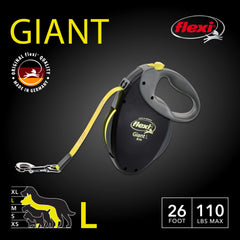 FLEXI leash up to 110 lbs offers sturdy control for powerful dogs on walks