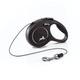 FLEXI New Classic cord leash in black, 10 ft reach, ideal for small dogs.
