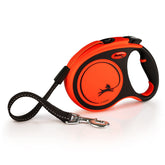 FLEXI New Classic tape leash in orange-black shows 16 ft reach for control