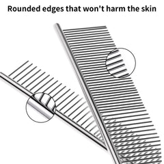 Flezoo stainless steel comb durable and static-free for calm grooming sessions.